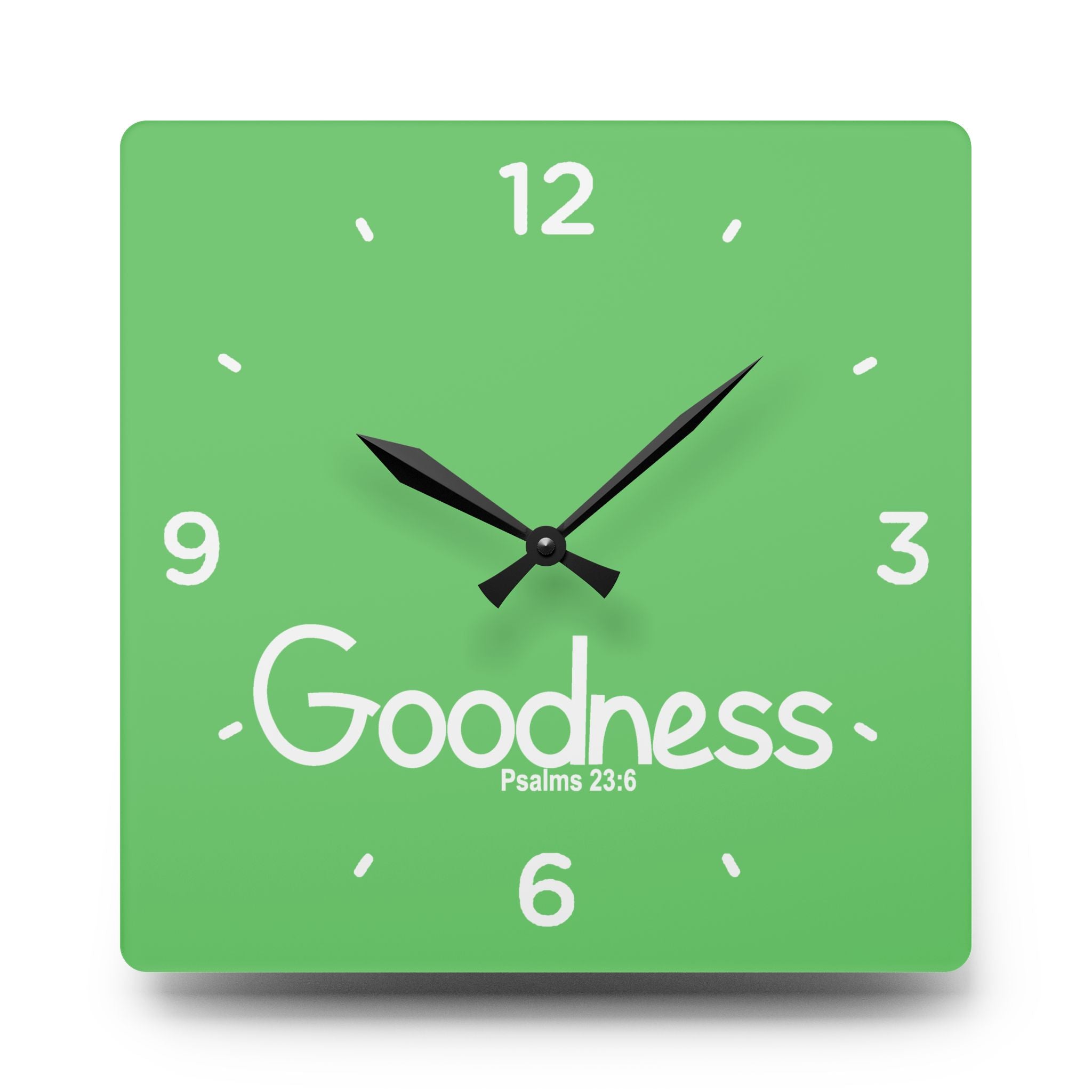 Goodness Acrylic Wall Clock – Psalms 23:6 Inspirational Scripture Clock