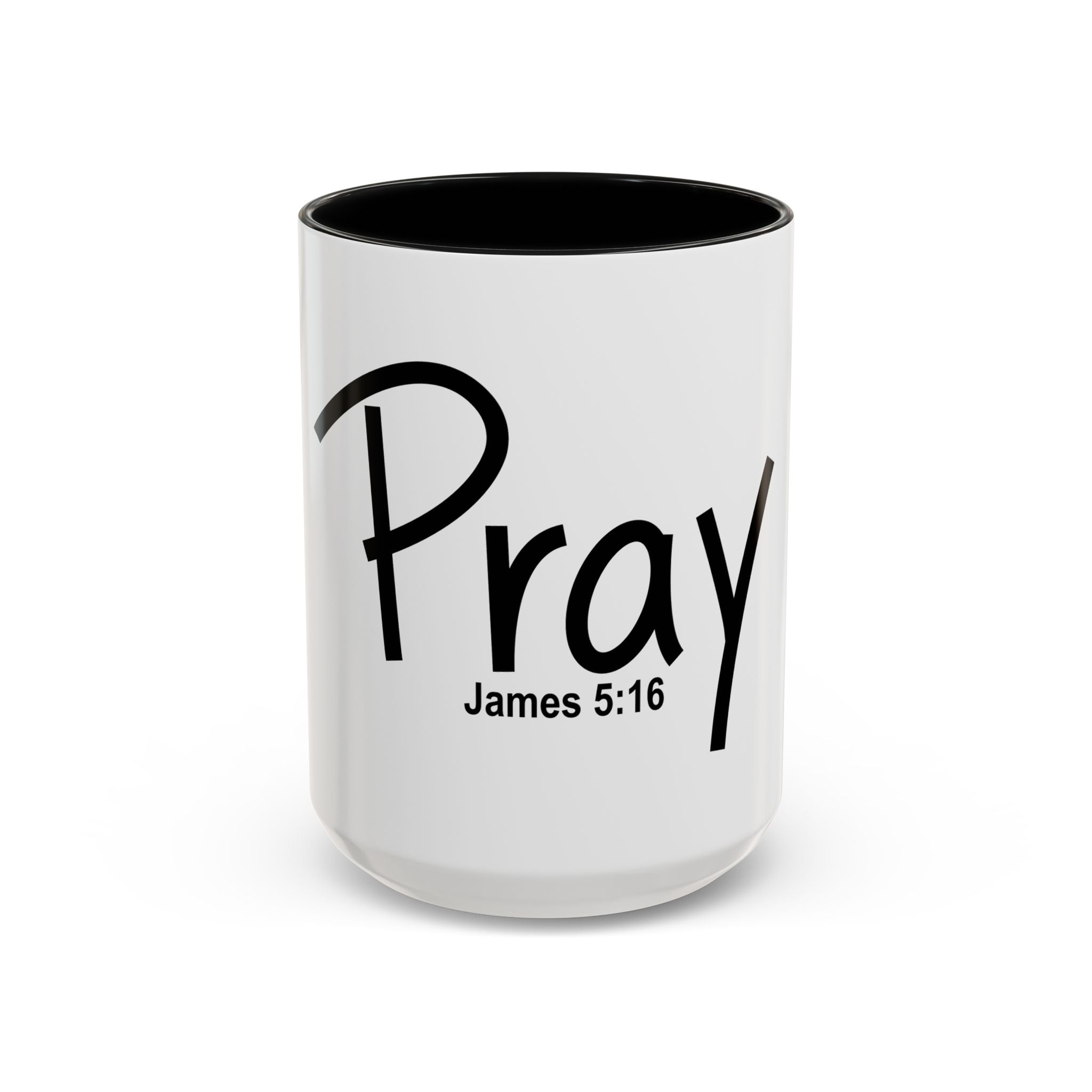 Pray Inspirational 15oz Accent Mug (James 5:16)