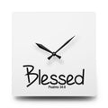 Blessed Psalms 34:8 Acrylic Wall Clock — Minimal Christian Home Decor