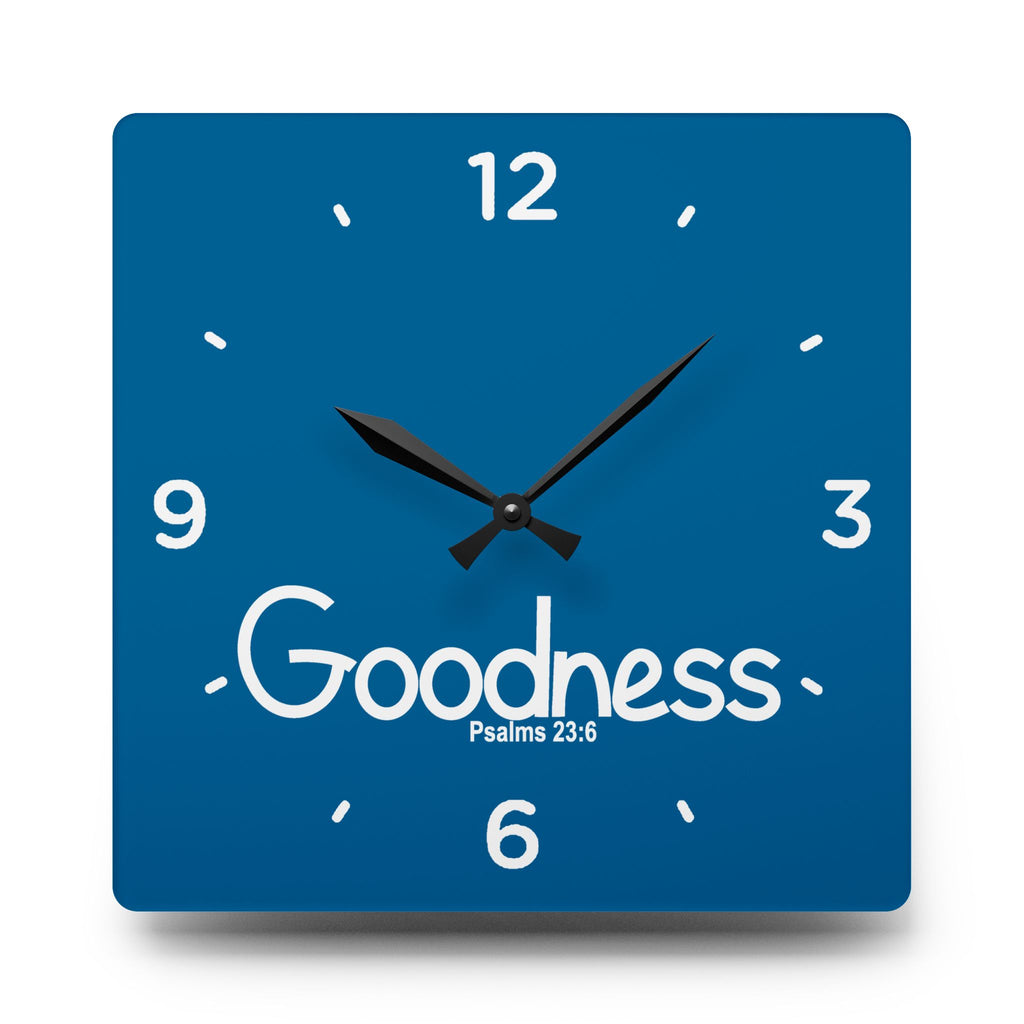 Goodness Acrylic Wall Clock – Psalms 23:6 Inspirational Scripture Clock