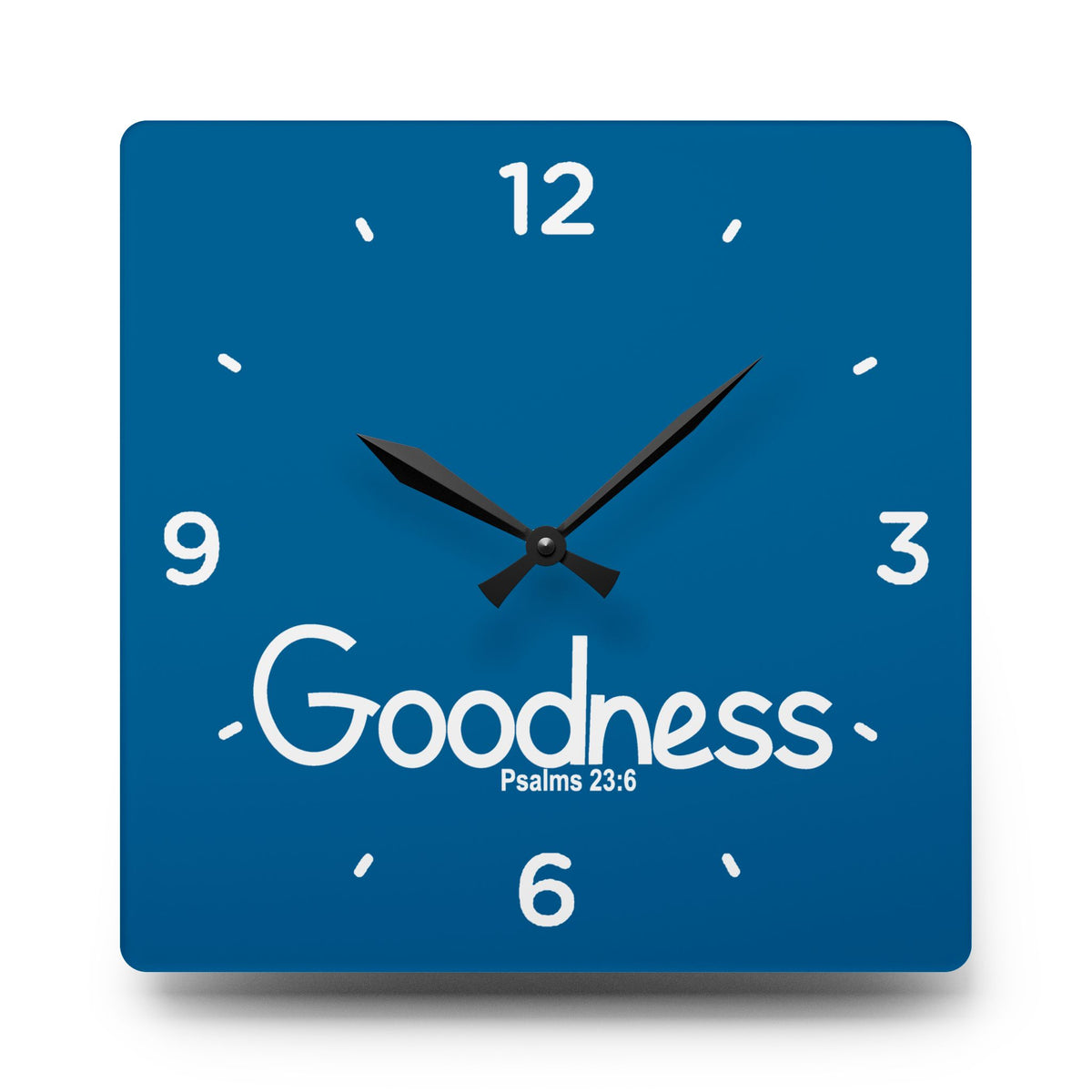 Goodness Acrylic Wall Clock – Psalms 23:6 Inspirational Scripture Clock