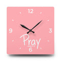 Pray Acrylic Wall Clock – James 5:16 Inspirational Scripture Clock