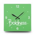 Boldness Acrylic Wall Clock – Proverbs 28:1 Inspirational Scripture Clock