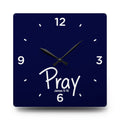 Pray Acrylic Wall Clock – James 5:16 Inspirational Scripture Clock
