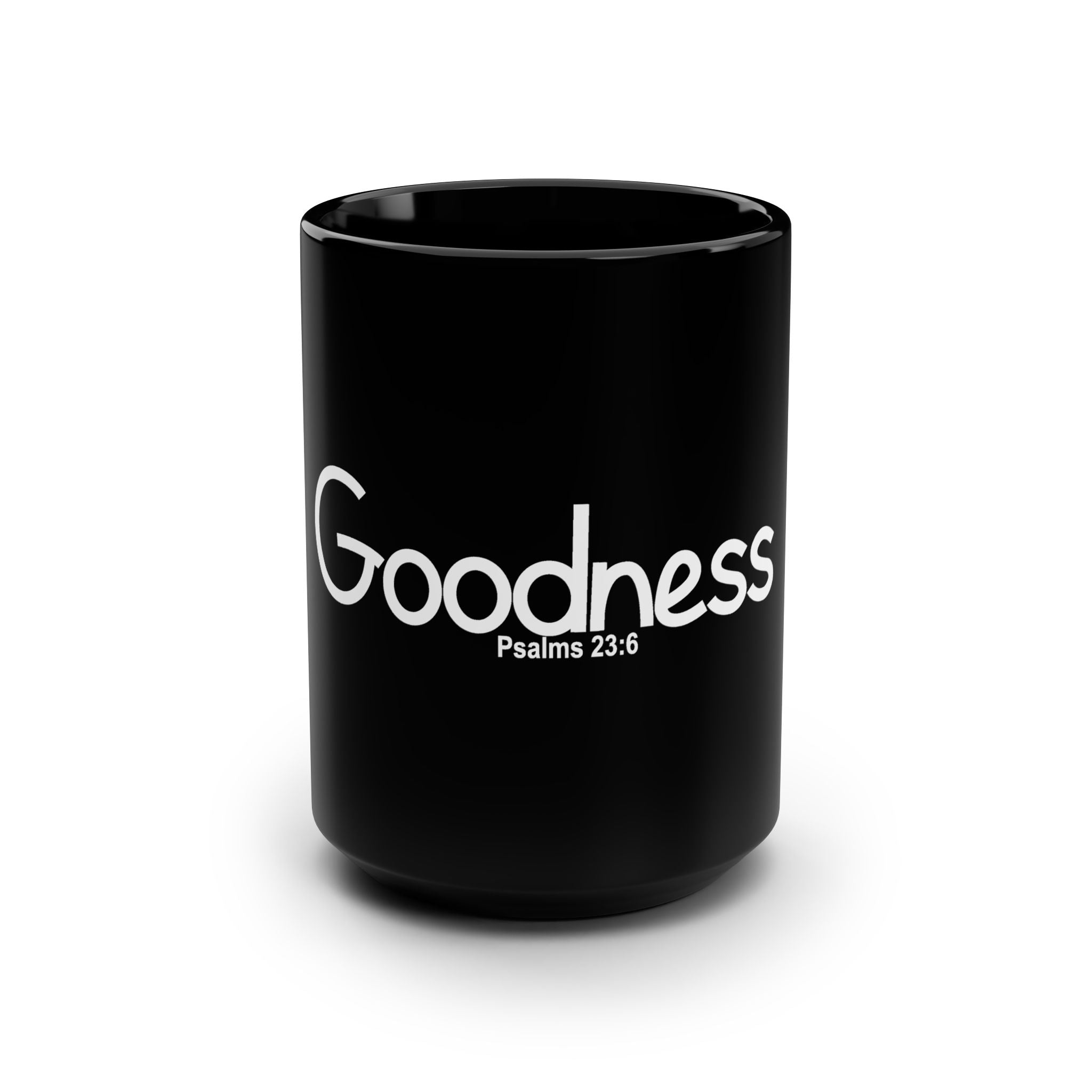 Goodness Inspirational Black 15oz Mug (Psalms 23:6)