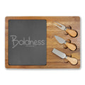 Engraved Charcuterie Board with Slate Insert (Boldness)