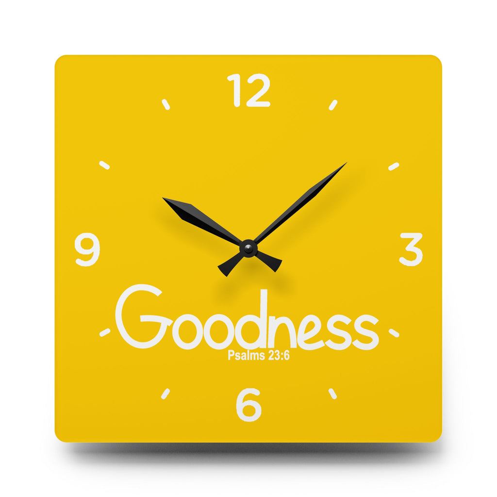 Goodness Acrylic Wall Clock – Psalms 23:6 Inspirational Scripture Clock