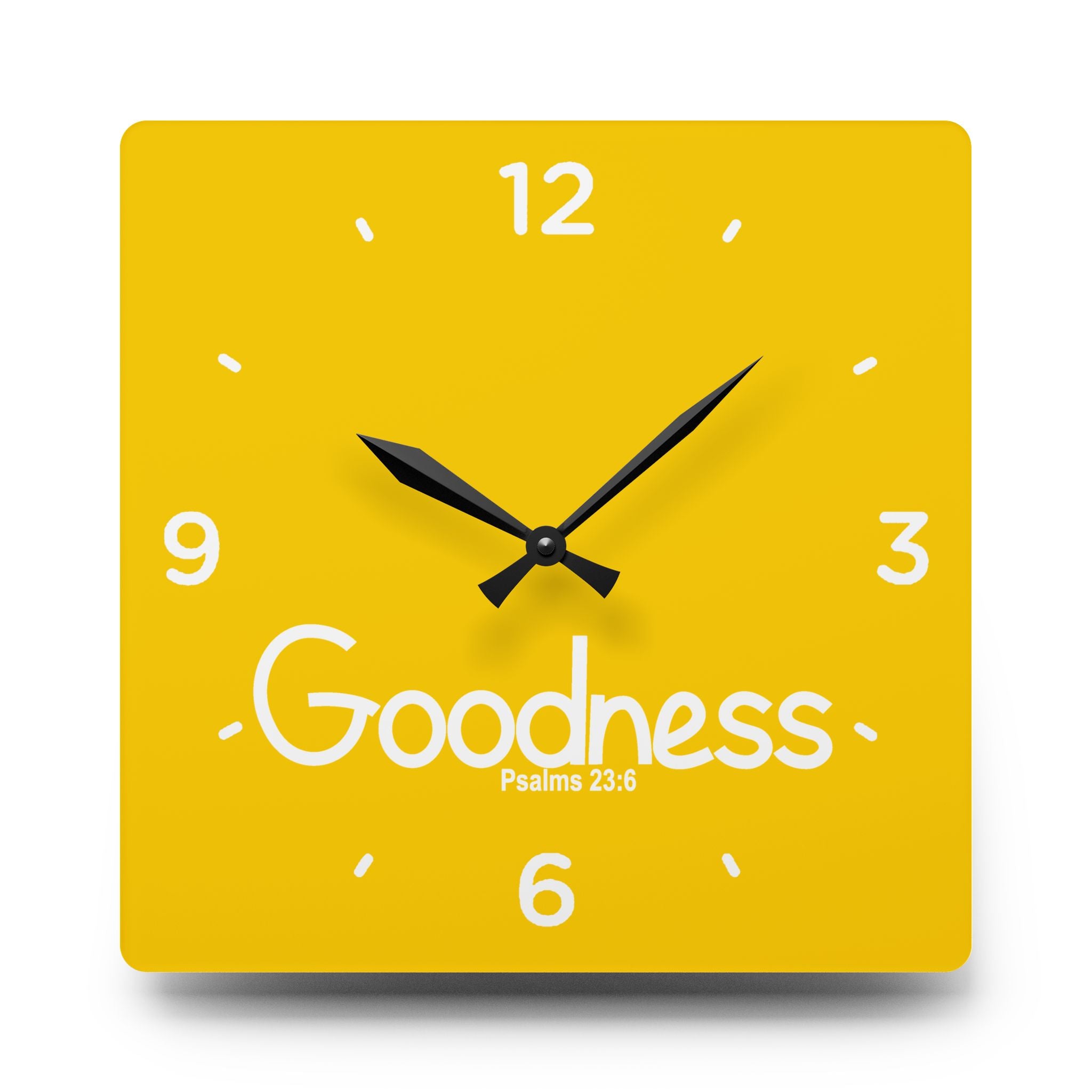 Goodness Acrylic Wall Clock – Psalms 23:6 Inspirational Scripture Clock