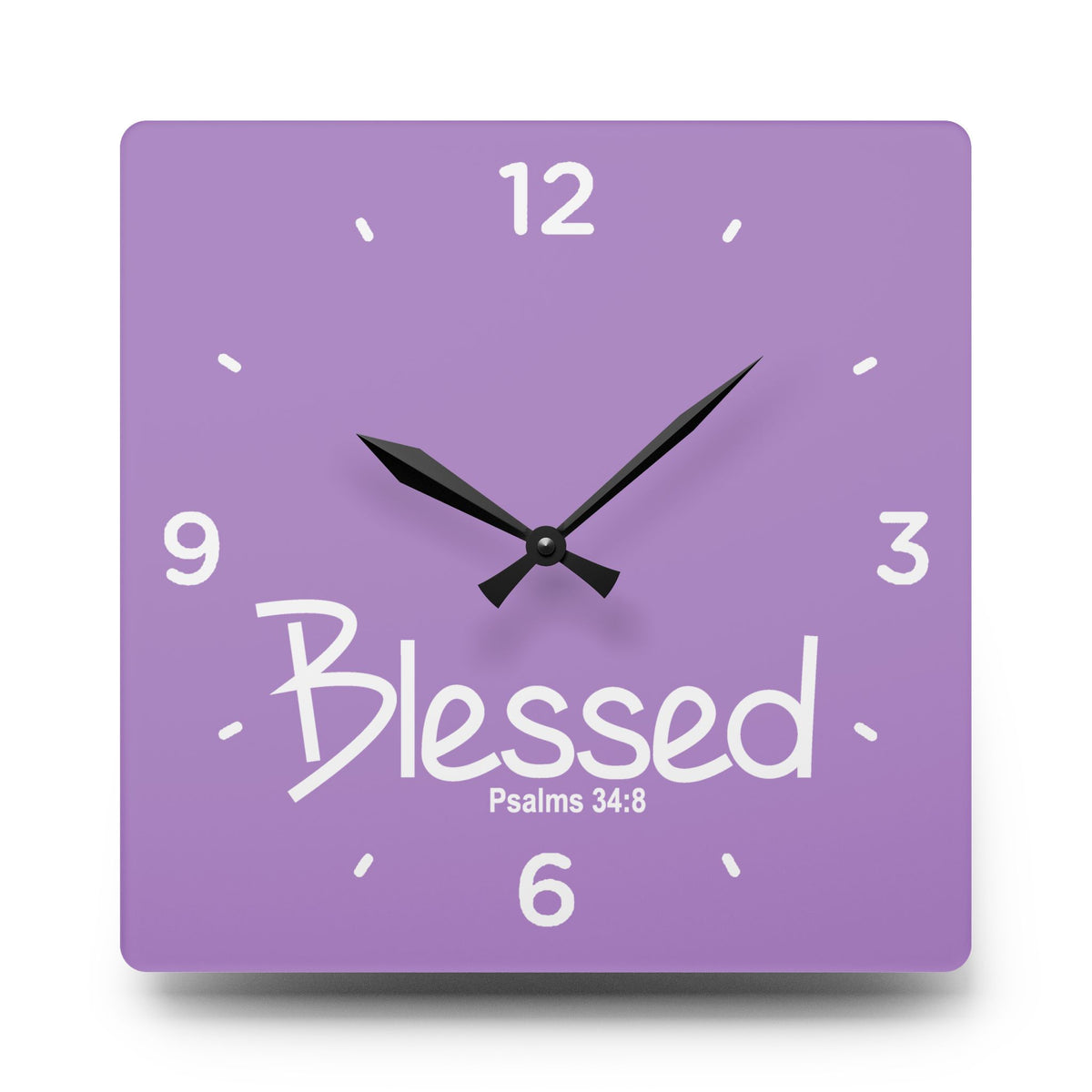 Blessed Acrylic Wall Clock – Psalms 34:8 Inspirational Scripture Clock