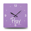 Pray Acrylic Wall Clock – James 5:16 Inspirational Scripture Clock