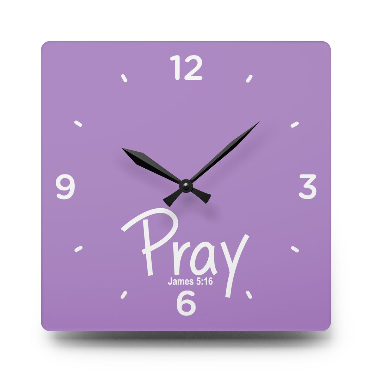 Pray Acrylic Wall Clock – James 5:16 Inspirational Scripture Clock