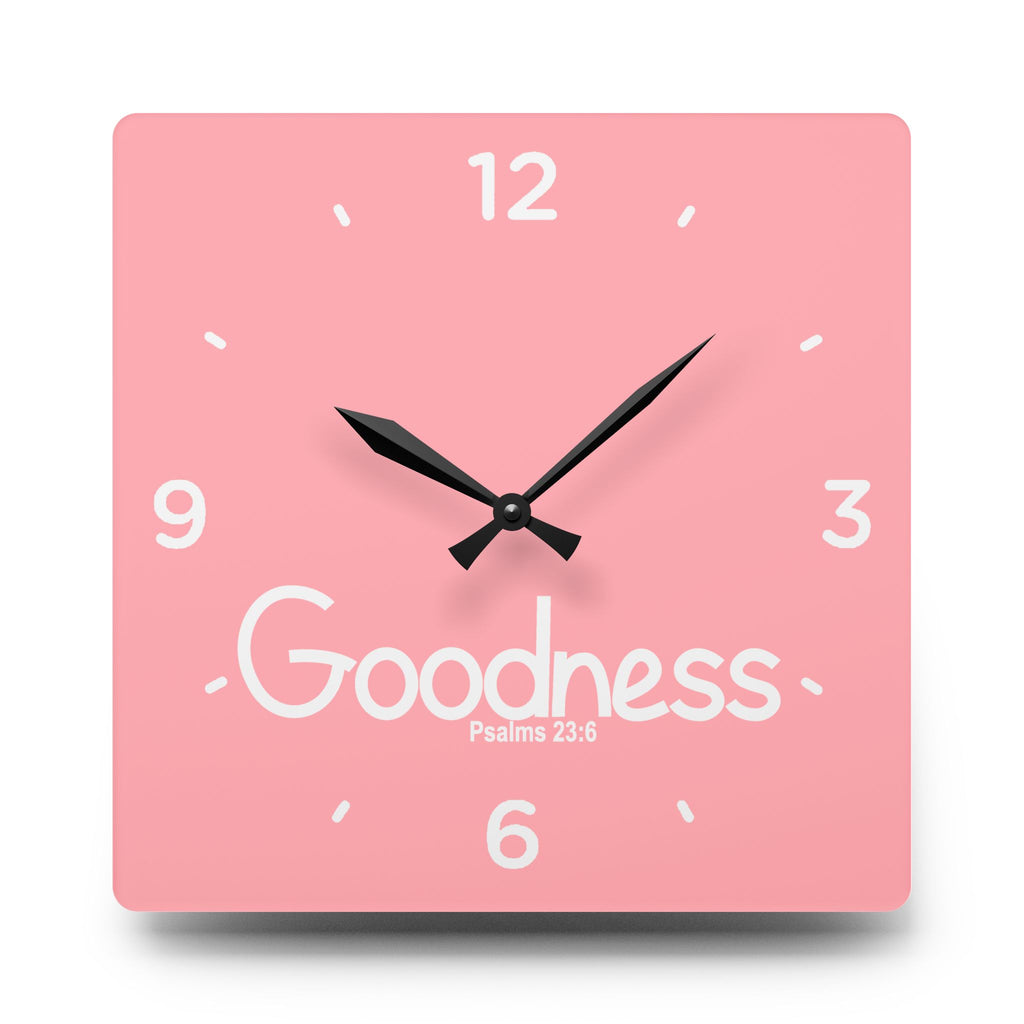 Goodness Acrylic Wall Clock – Psalms 23:6 Inspirational Scripture Clock