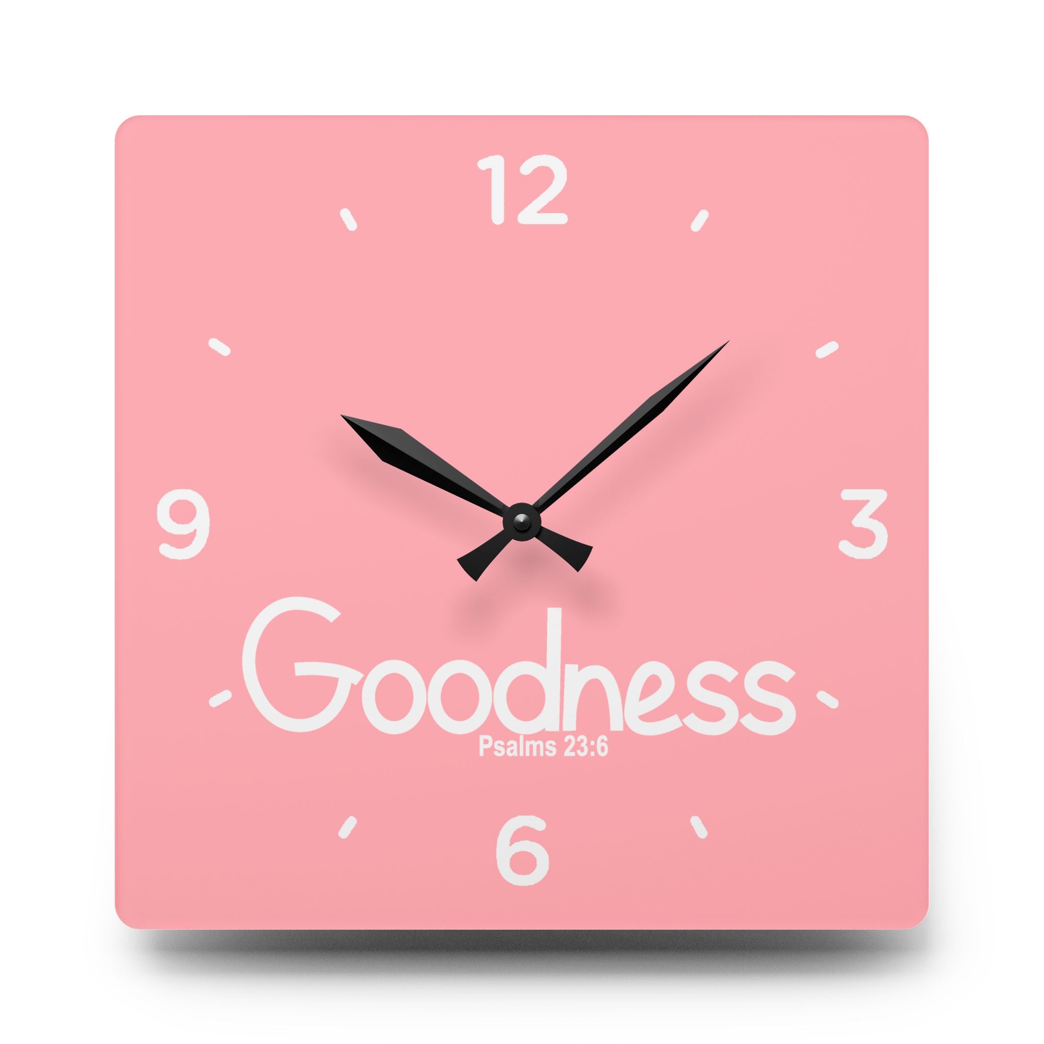 Goodness Acrylic Wall Clock – Psalms 23:6 Inspirational Scripture Clock