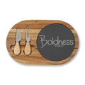 Engraved Charcuterie Board with Slate Insert (Boldness)