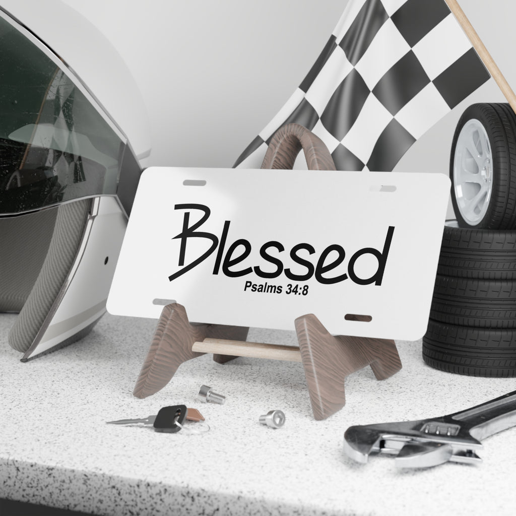 Vanity Plate-Blessed (Psalms 34:8)