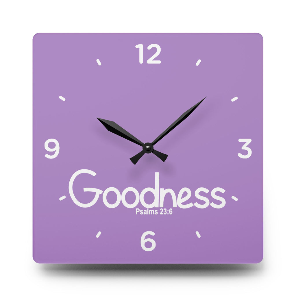 Goodness Acrylic Wall Clock – Psalms 23:6 Inspirational Scripture Clock
