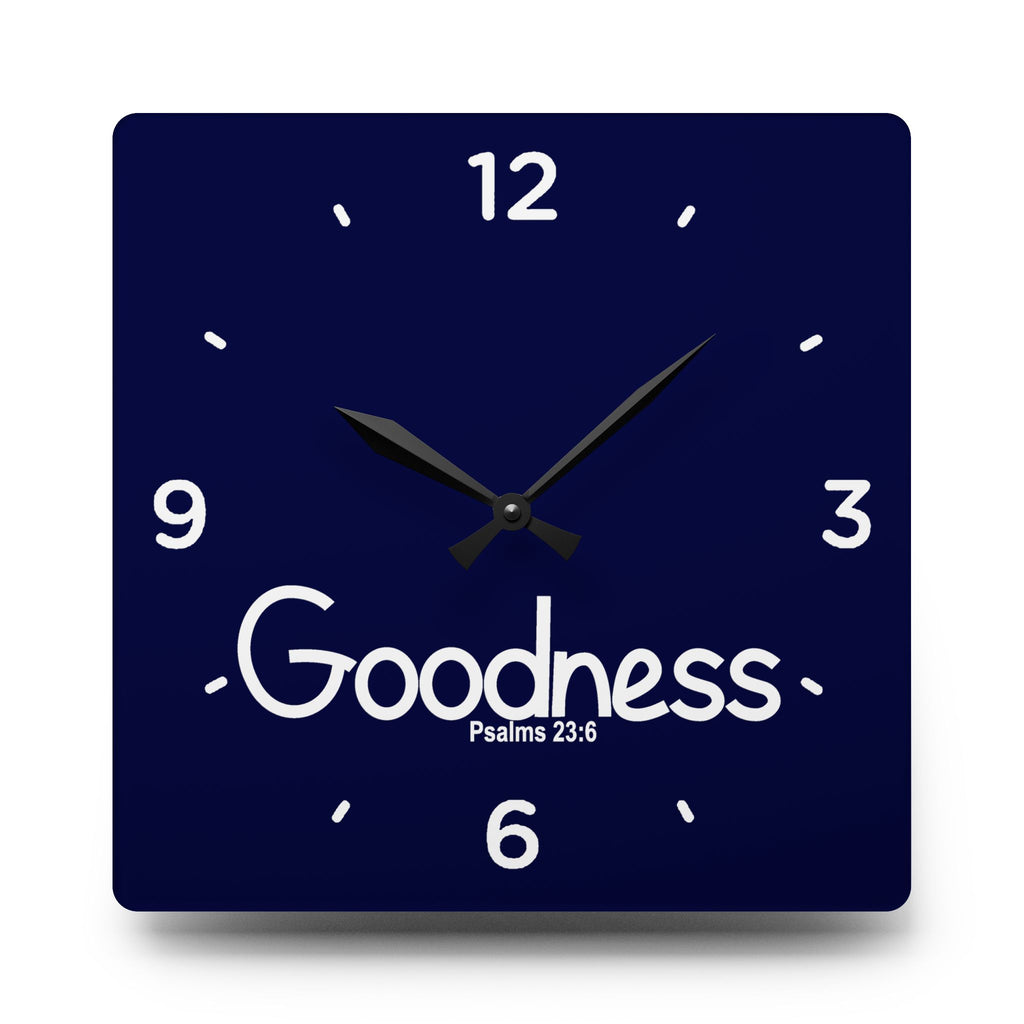 Goodness Acrylic Wall Clock – Psalms 23:6 Inspirational Scripture Clock