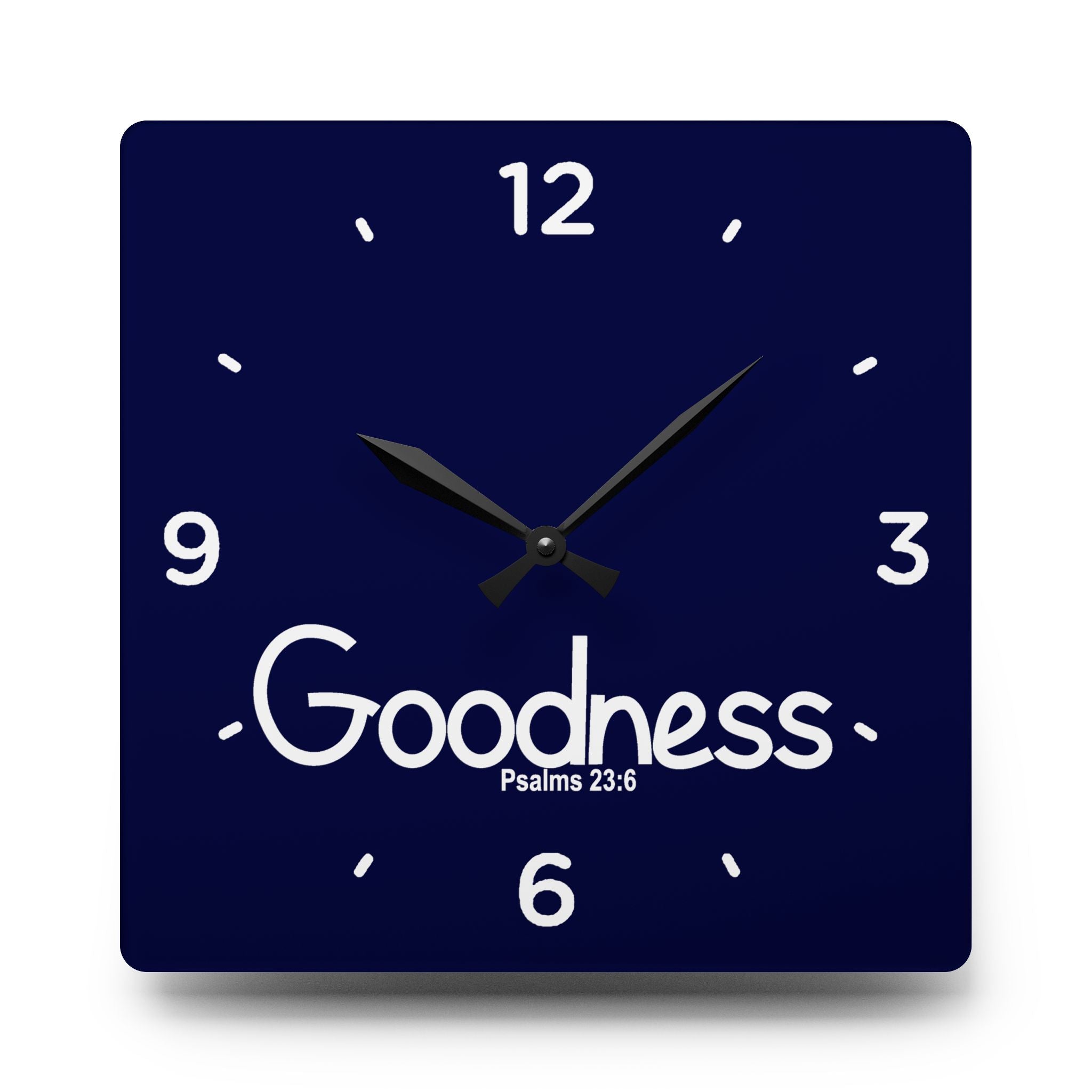 Goodness Acrylic Wall Clock – Psalms 23:6 Inspirational Scripture Clock