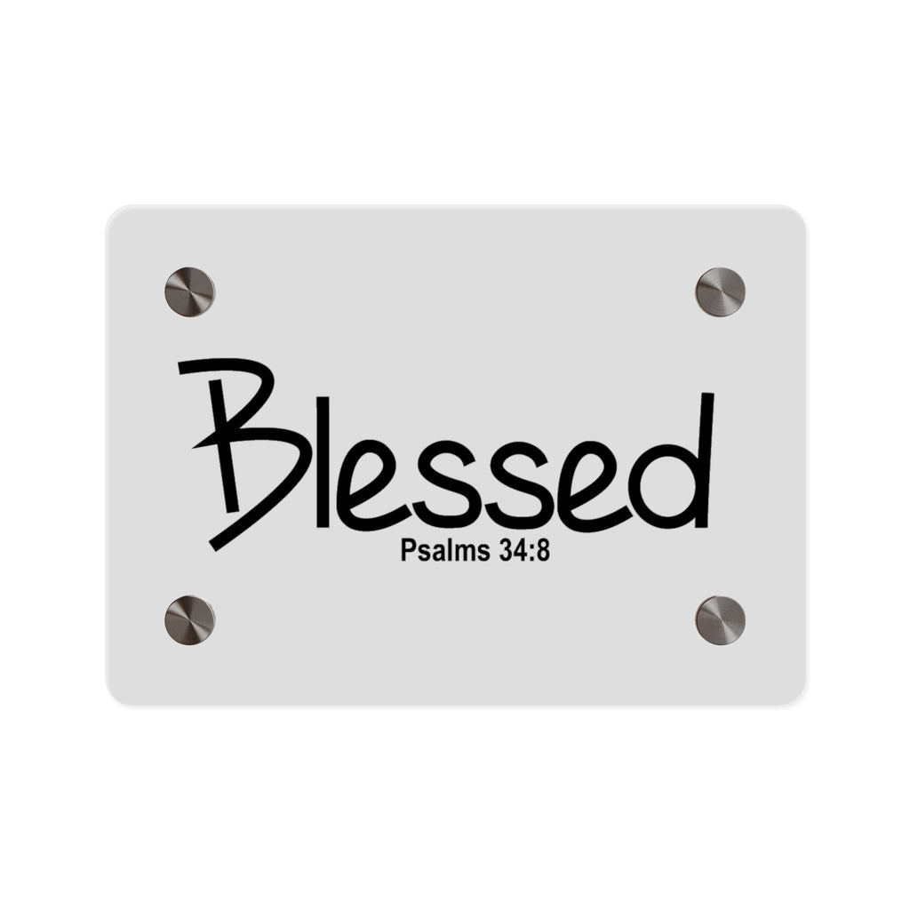 Inspiring Acrylic Wall Art - 'Blessed' Psalm 34:8 Decorative Panels