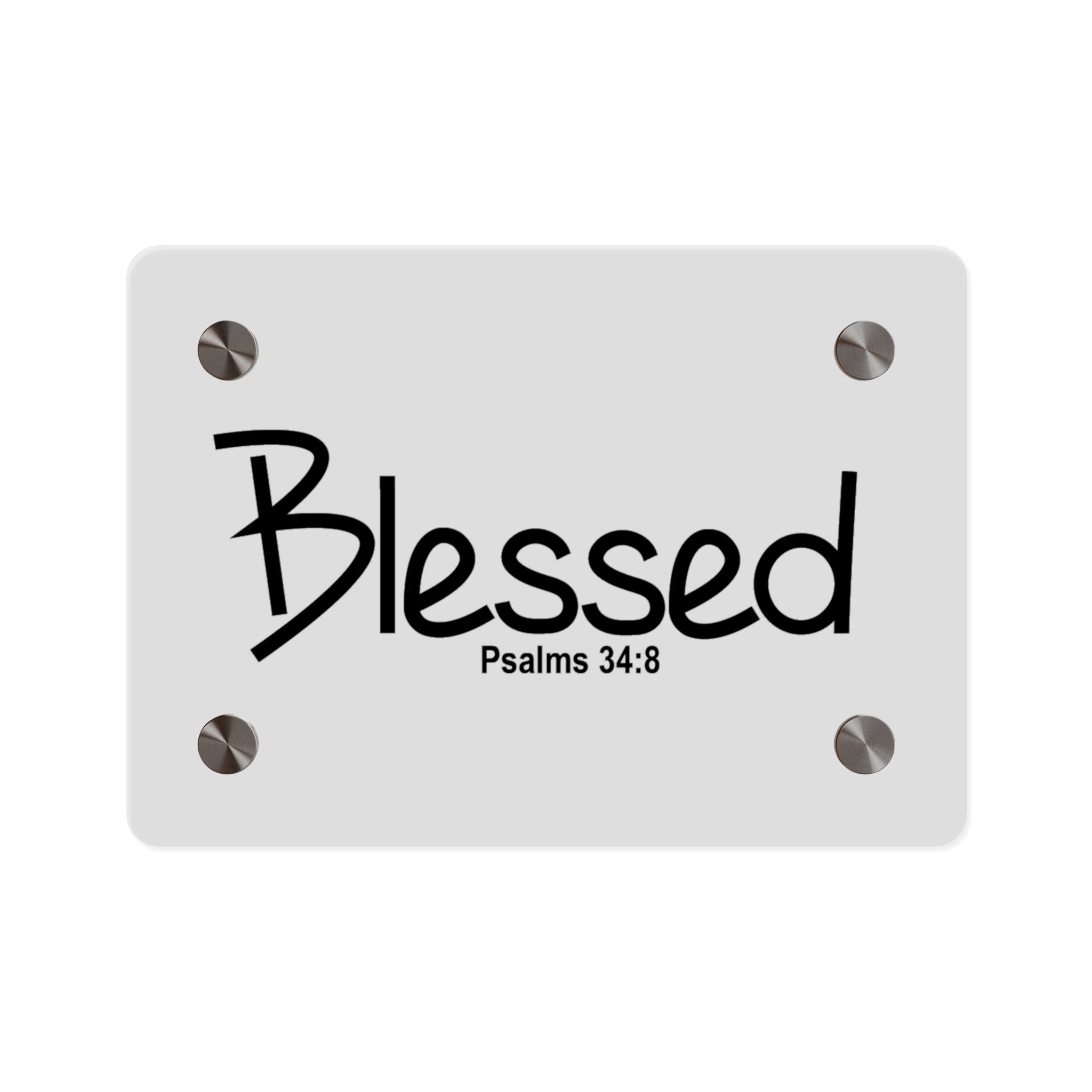 Inspiring Acrylic Wall Art - 'Blessed' Psalm 34:8 Decorative Panels