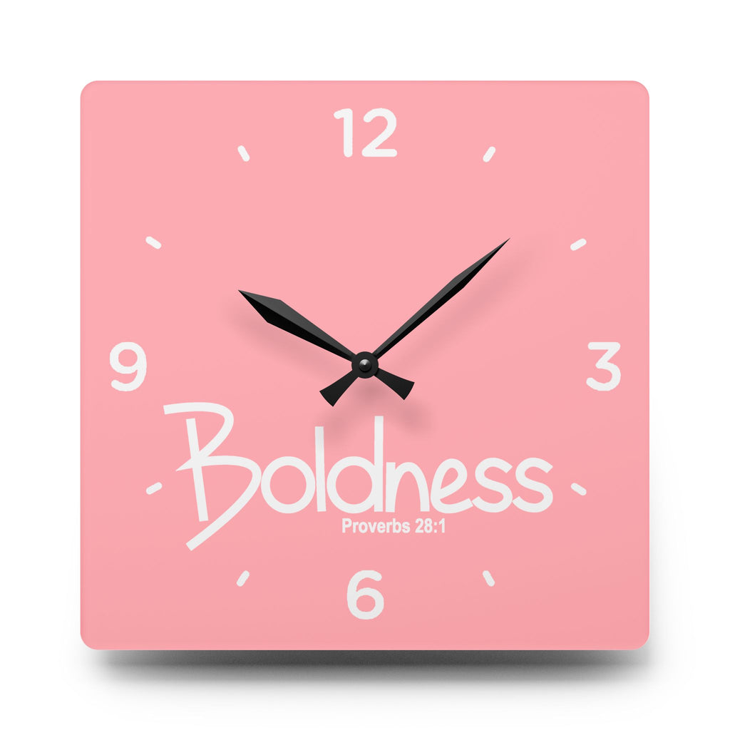 Boldness Acrylic Wall Clock – Proverbs 28:1 Inspirational Scripture Clock
