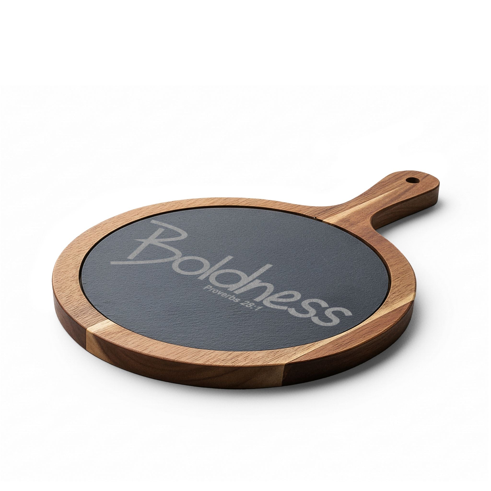 Engraved Charcuterie Board with Slate Insert (Boldness)