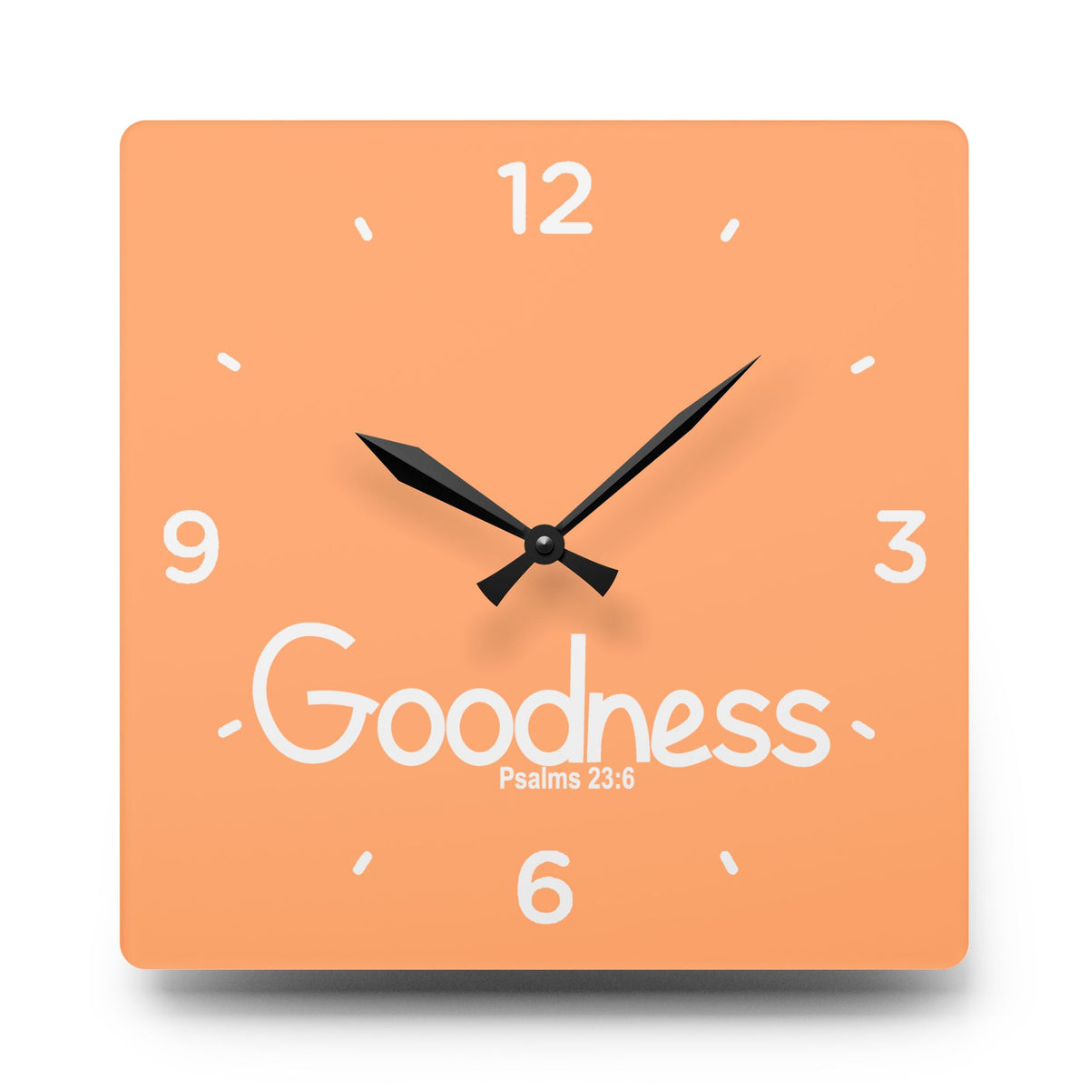 Goodness Acrylic Wall Clock – Psalms 23:6 Inspirational Scripture Clock