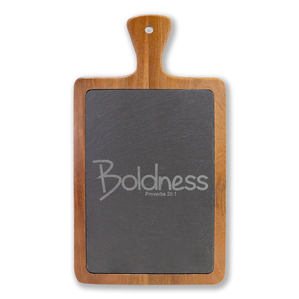 Engraved Charcuterie Board with Slate Insert (Boldness)