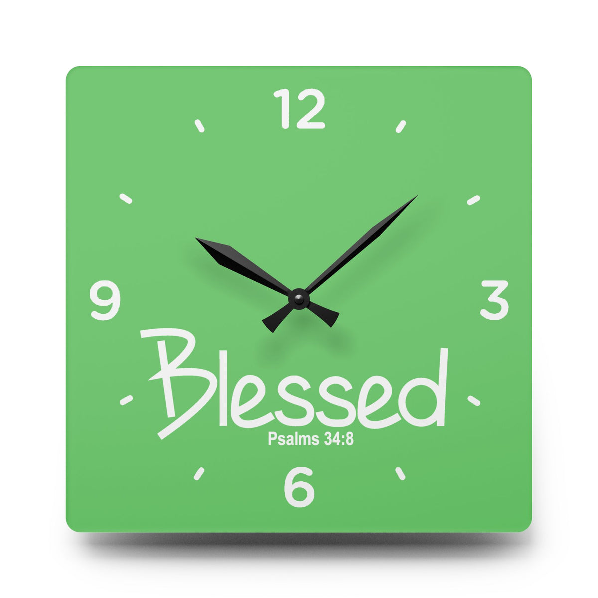 Blessed Acrylic Wall Clock – Psalms 34:8 Inspirational Scripture Clock