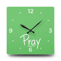 Pray Acrylic Wall Clock – James 5:16 Inspirational Scripture Clock