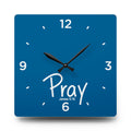 Pray Acrylic Wall Clock – James 5:16 Inspirational Scripture Clock