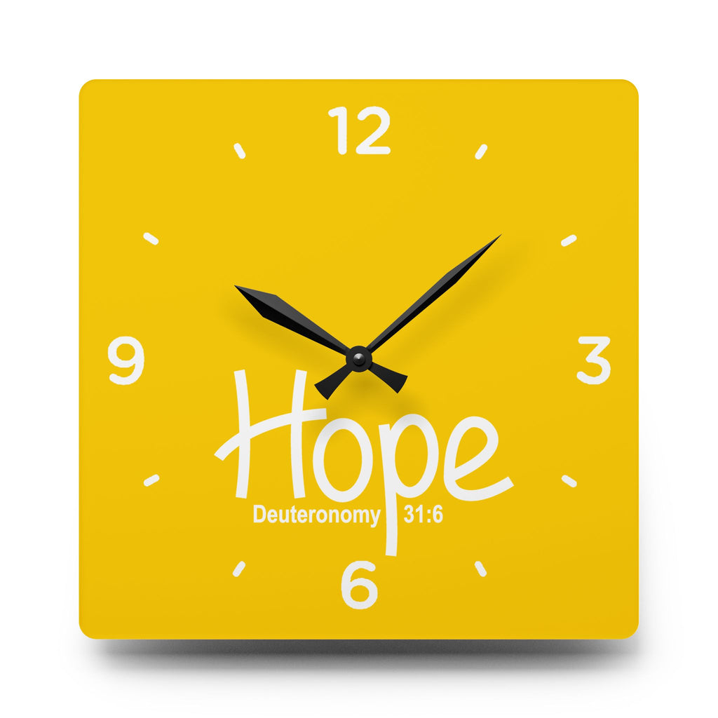 Hope Acrylic Wall Clock – Deuteronomy 31:6 Inspirational Scripture Clock