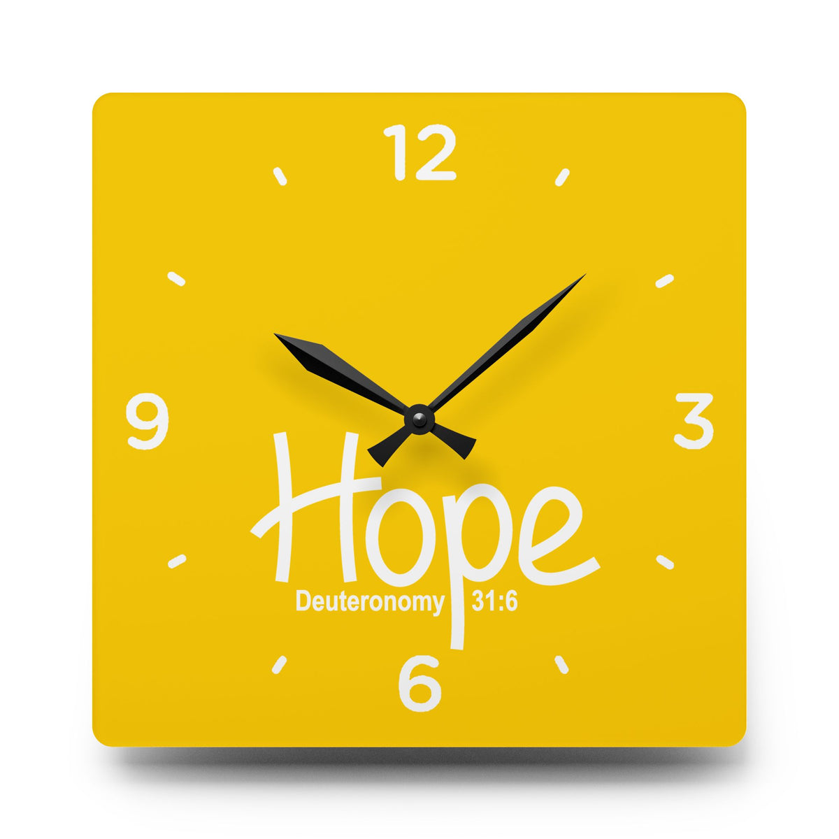 Hope Acrylic Wall Clock – Deuteronomy 31:6 Inspirational Scripture Clock