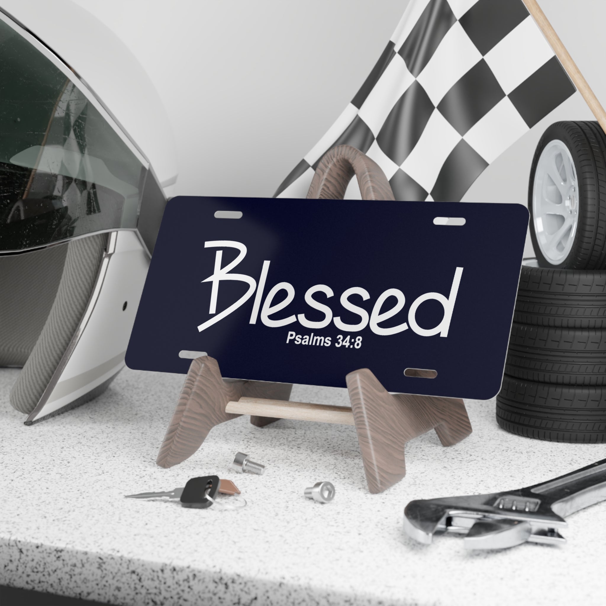 Vanity Plate-Blessed (Psalms 34:8)