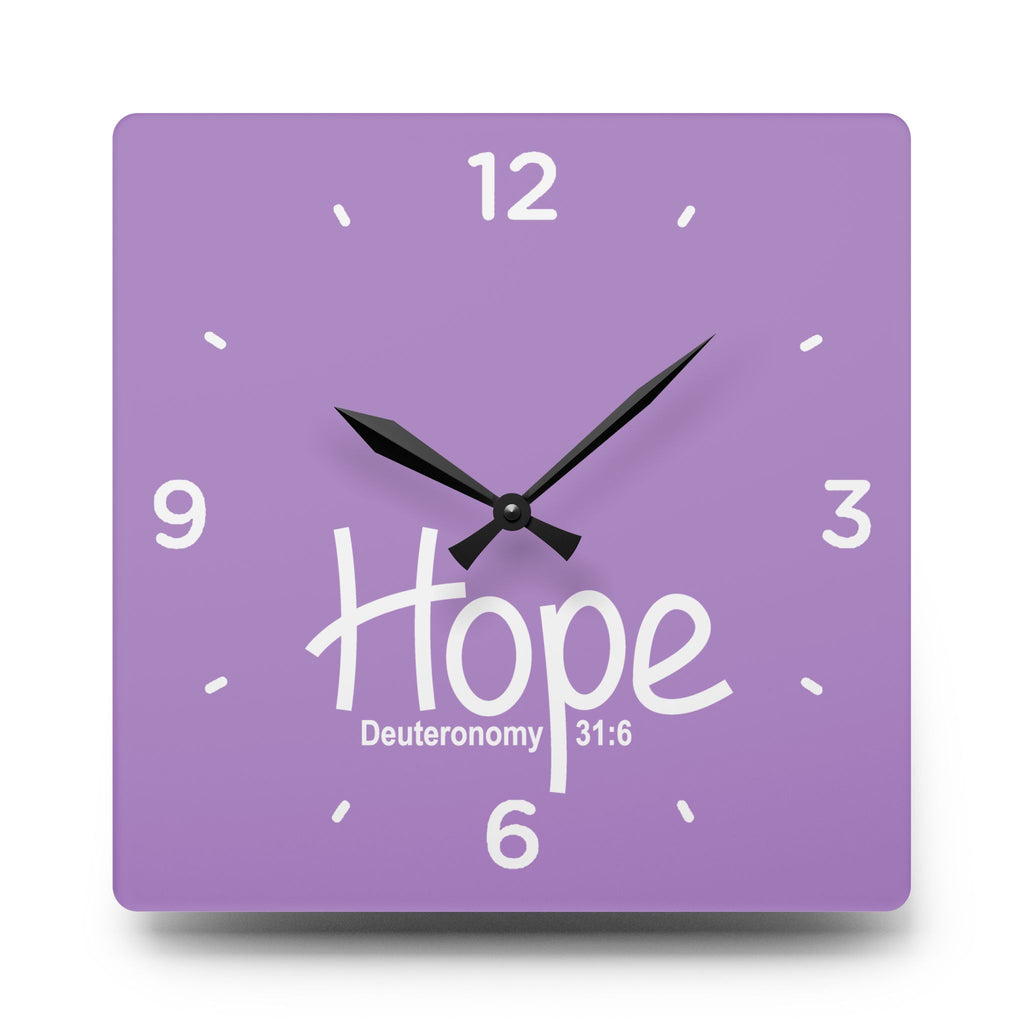 Hope Acrylic Wall Clock – Deuteronomy 31:6 Inspirational Scripture Clock