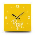 Pray Acrylic Wall Clock – James 5:16 Inspirational Scripture Clock