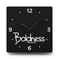 Boldness Acrylic Wall Clock – Proverbs 28:1 Inspirational Scripture Clock
