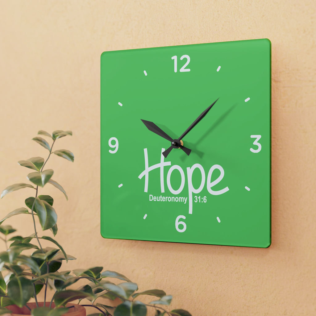 Hope Acrylic Wall Clock – Deuteronomy 31:6 Inspirational Scripture Clock