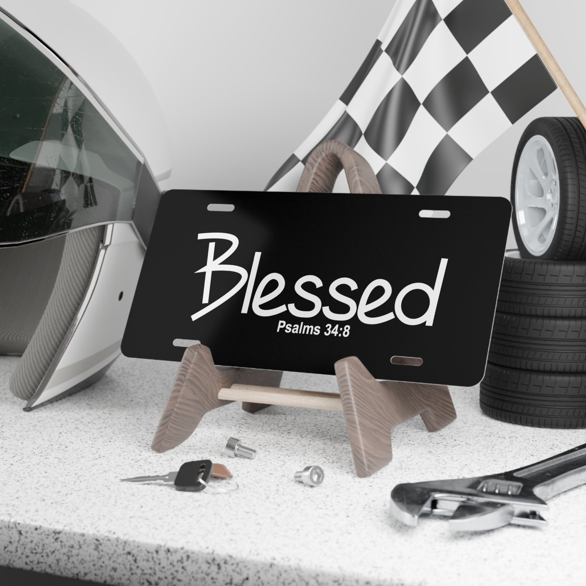 Vanity Plate-Blessed (Psalms 34:8)