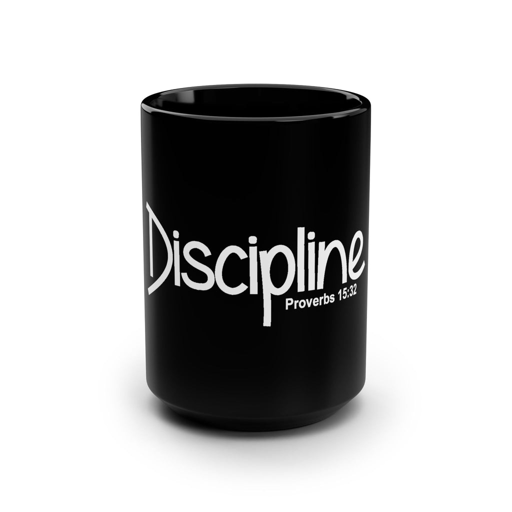 Discipline Proverbs 13:32 Black Coffee Mug — 15oz Inspirational Christian Gift