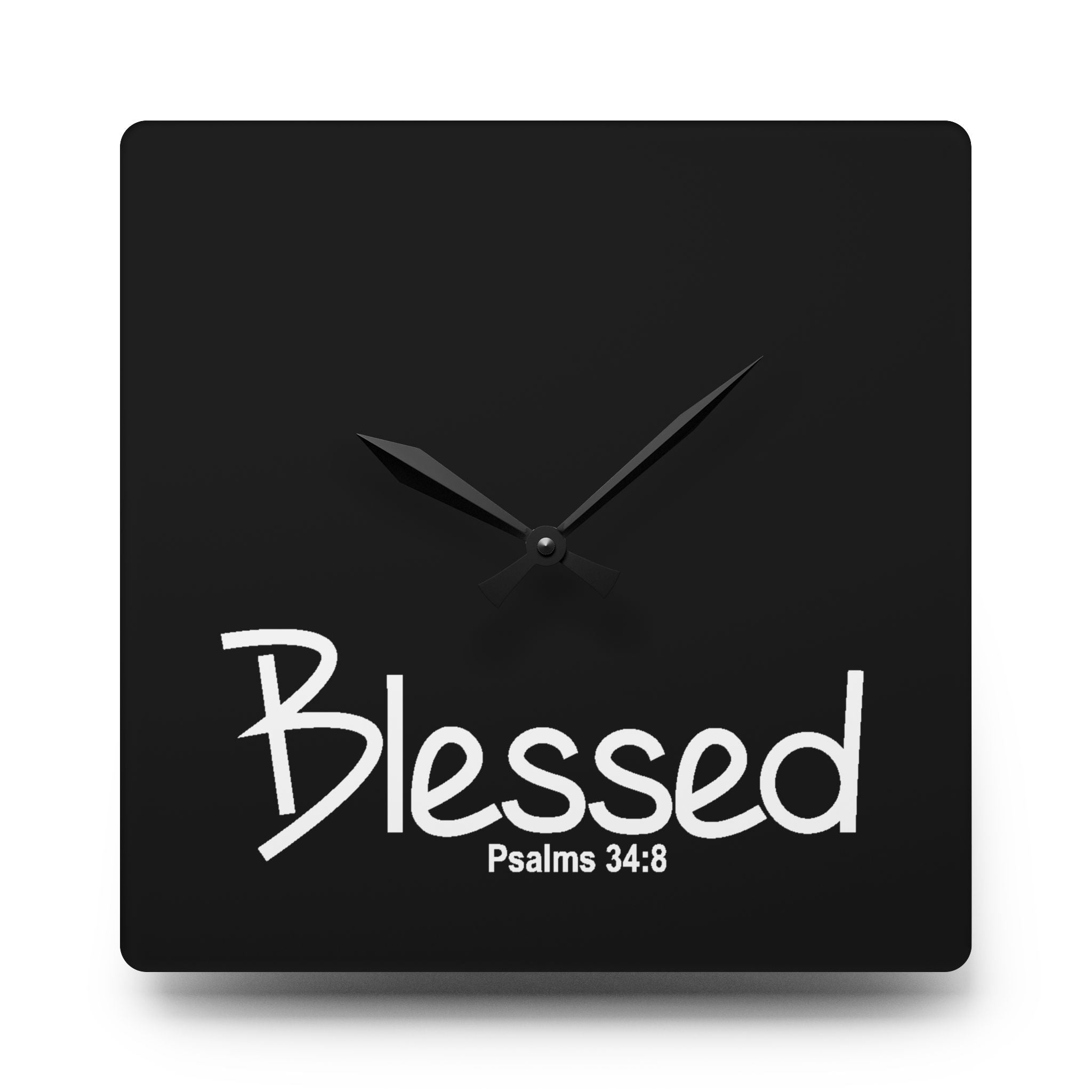 Blessed Acrylic Wall Clock – Psalms 34:8 Inspirational Scripture Clock