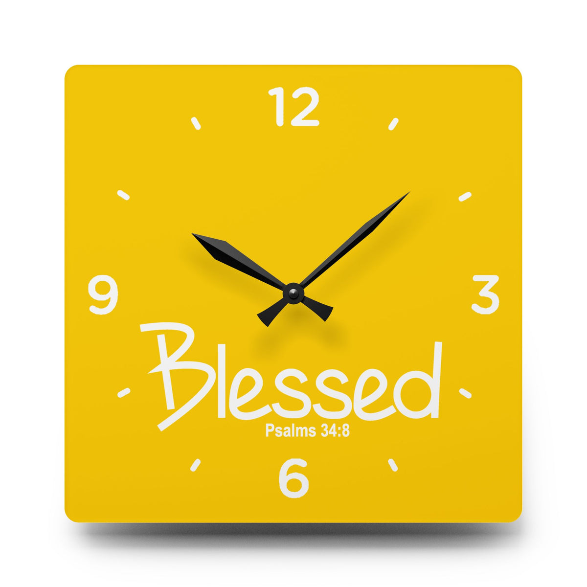 Blessed Acrylic Wall Clock – Psalms 34:8 Inspirational Scripture Clock