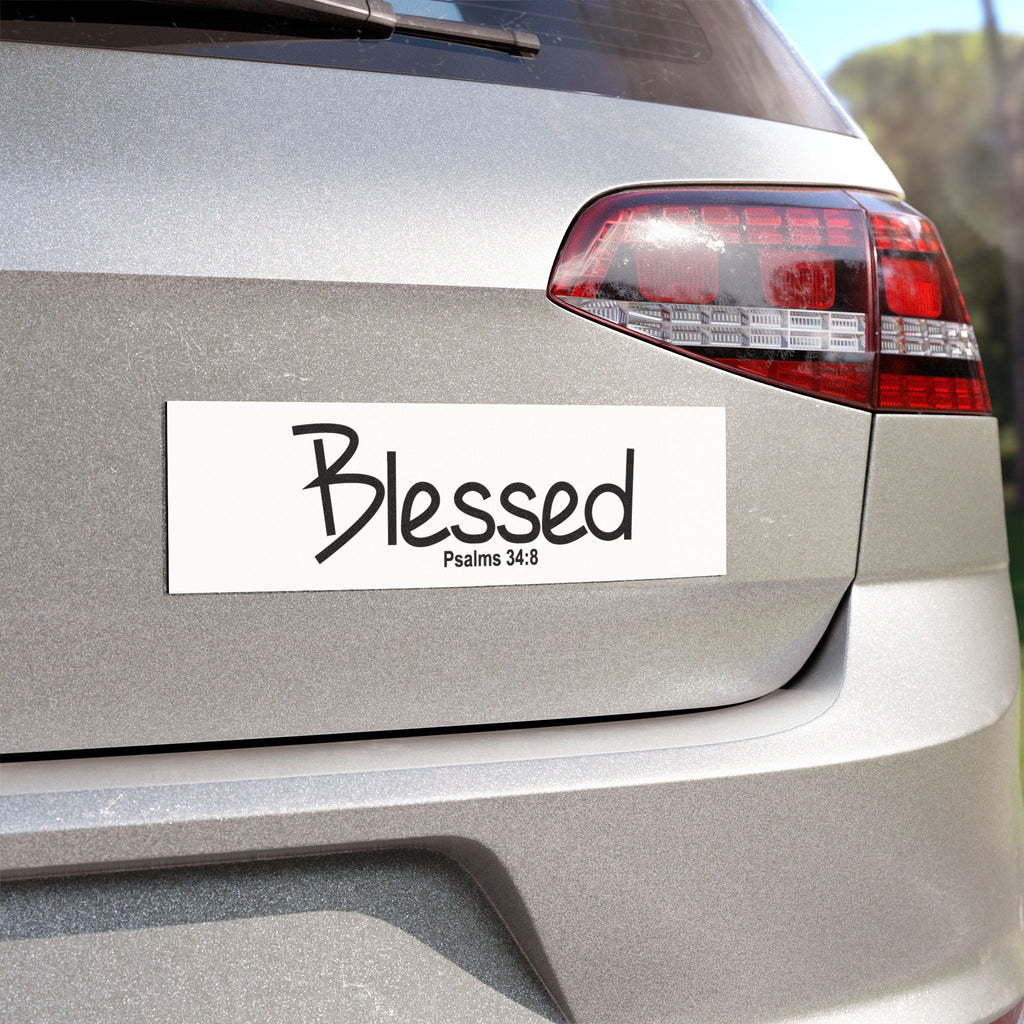 Blessed Car Magnet – Psalms 34:8 Scripture Vinyl Religious Decal