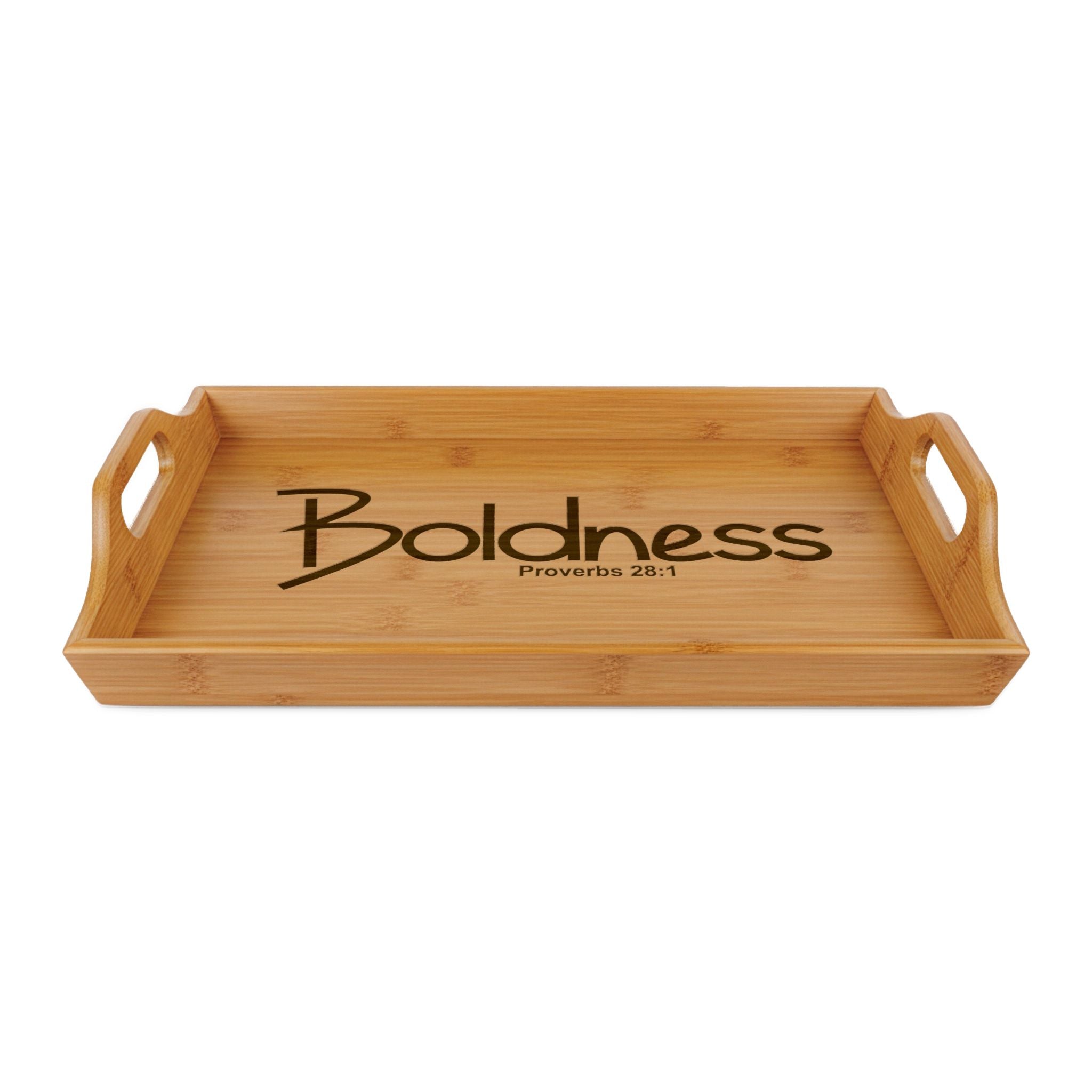 Engraved Bamboo Serving Tray (Boldness)