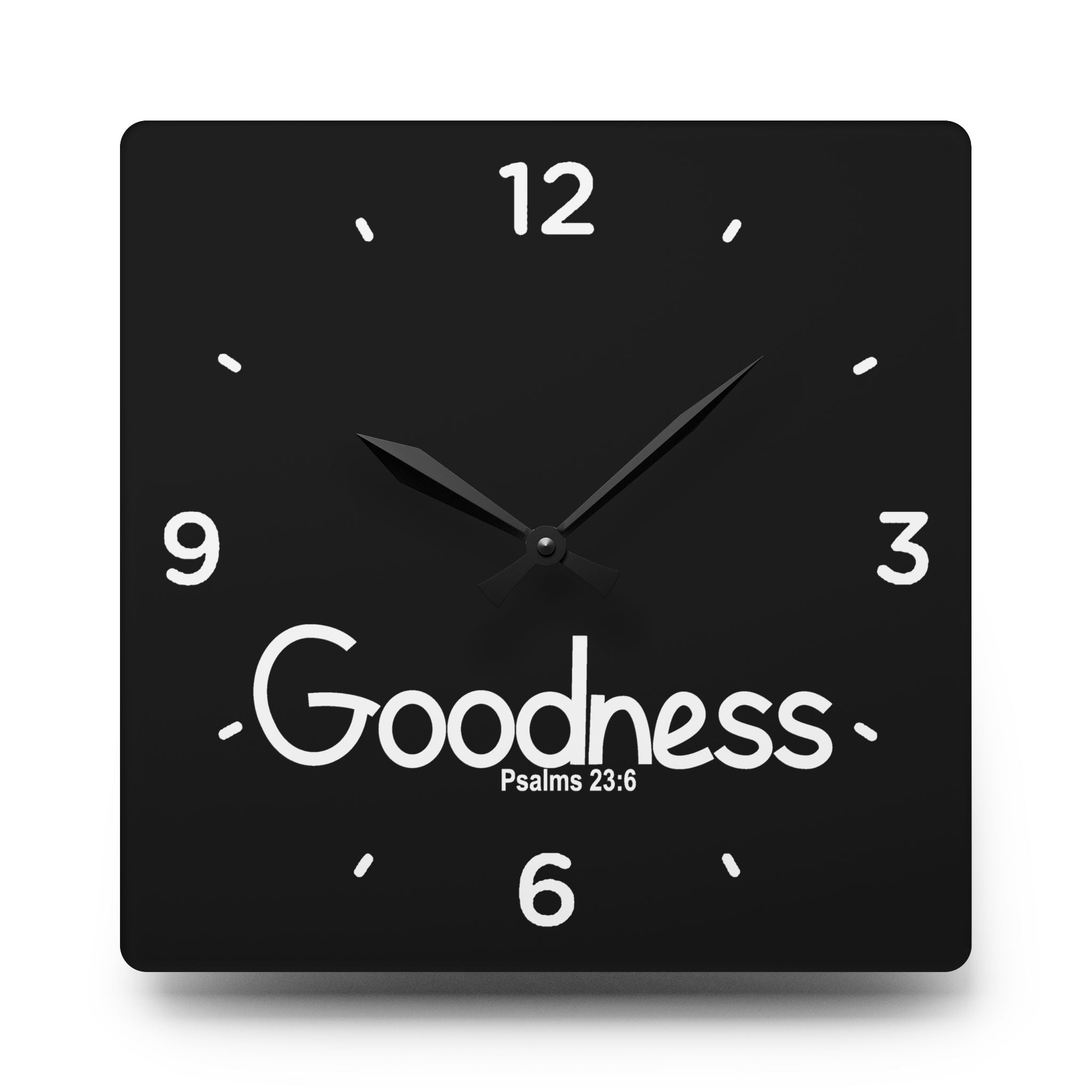 Goodness Acrylic Wall Clock – Psalms 23:6 Inspirational Scripture Clock