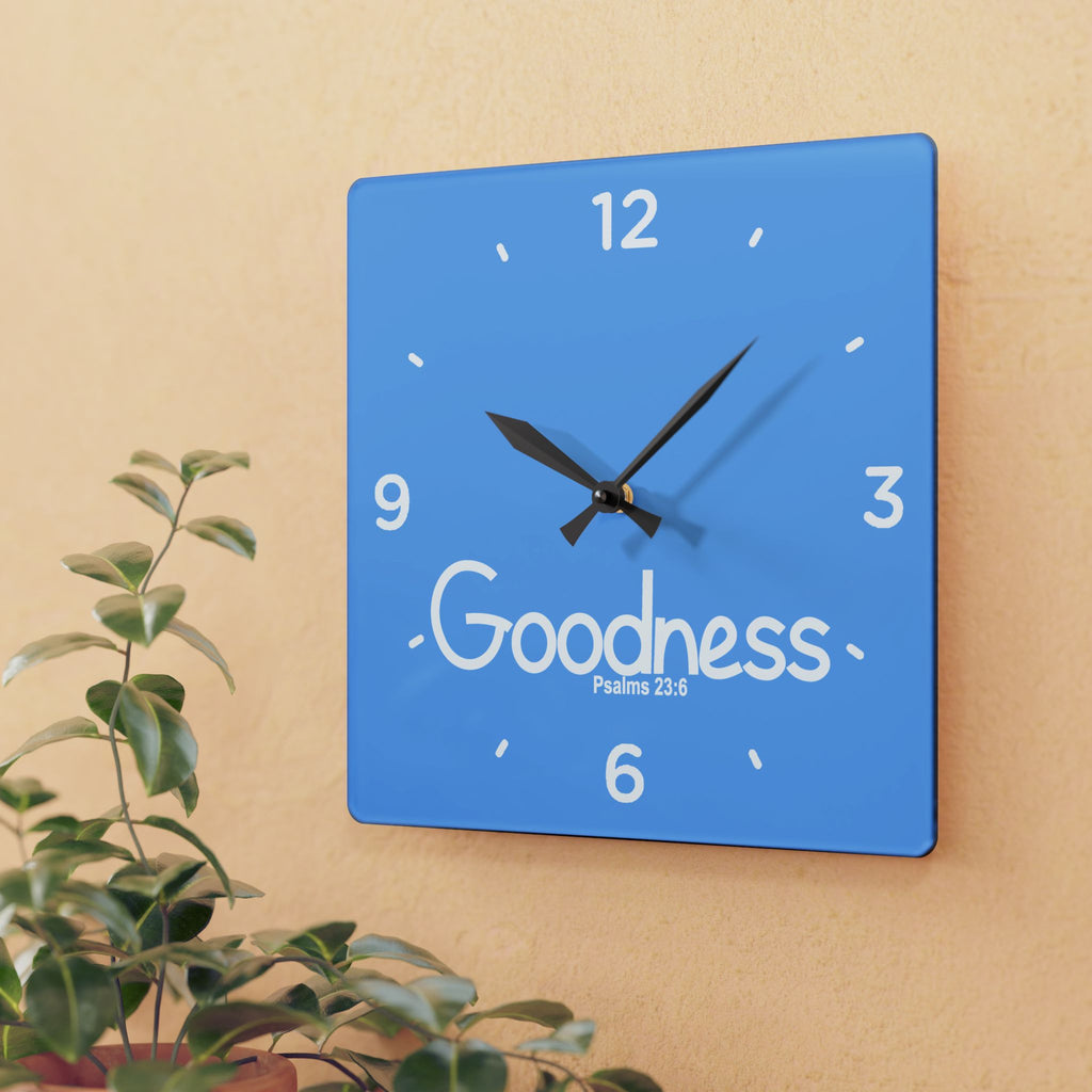 Goodness Acrylic Wall Clock – Psalms 23:6 Inspirational Scripture Clock