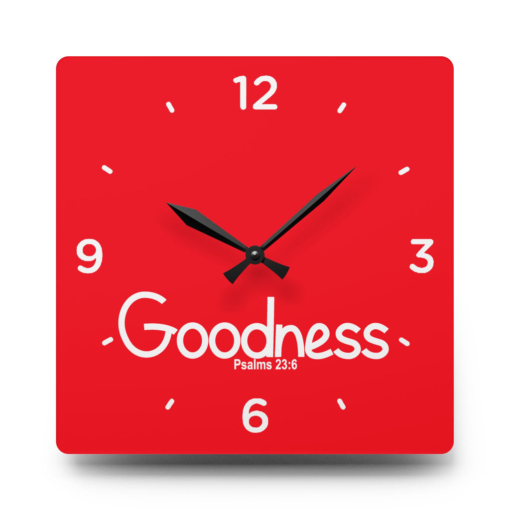 Goodness Acrylic Wall Clock – Psalms 23:6 Inspirational Scripture Clock