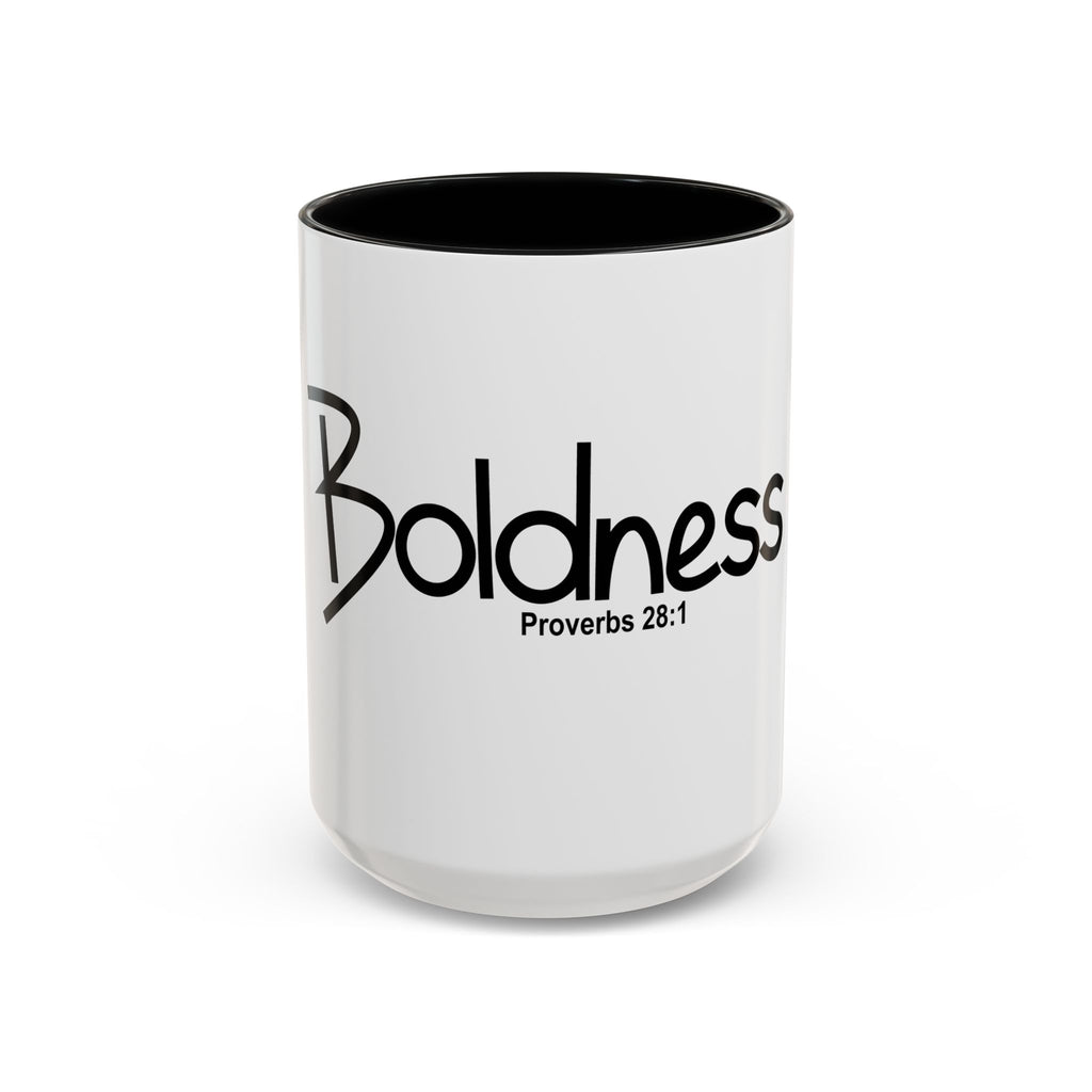 Boldness Inspirational 15oz Accent Mug (Proverbs 28:1)