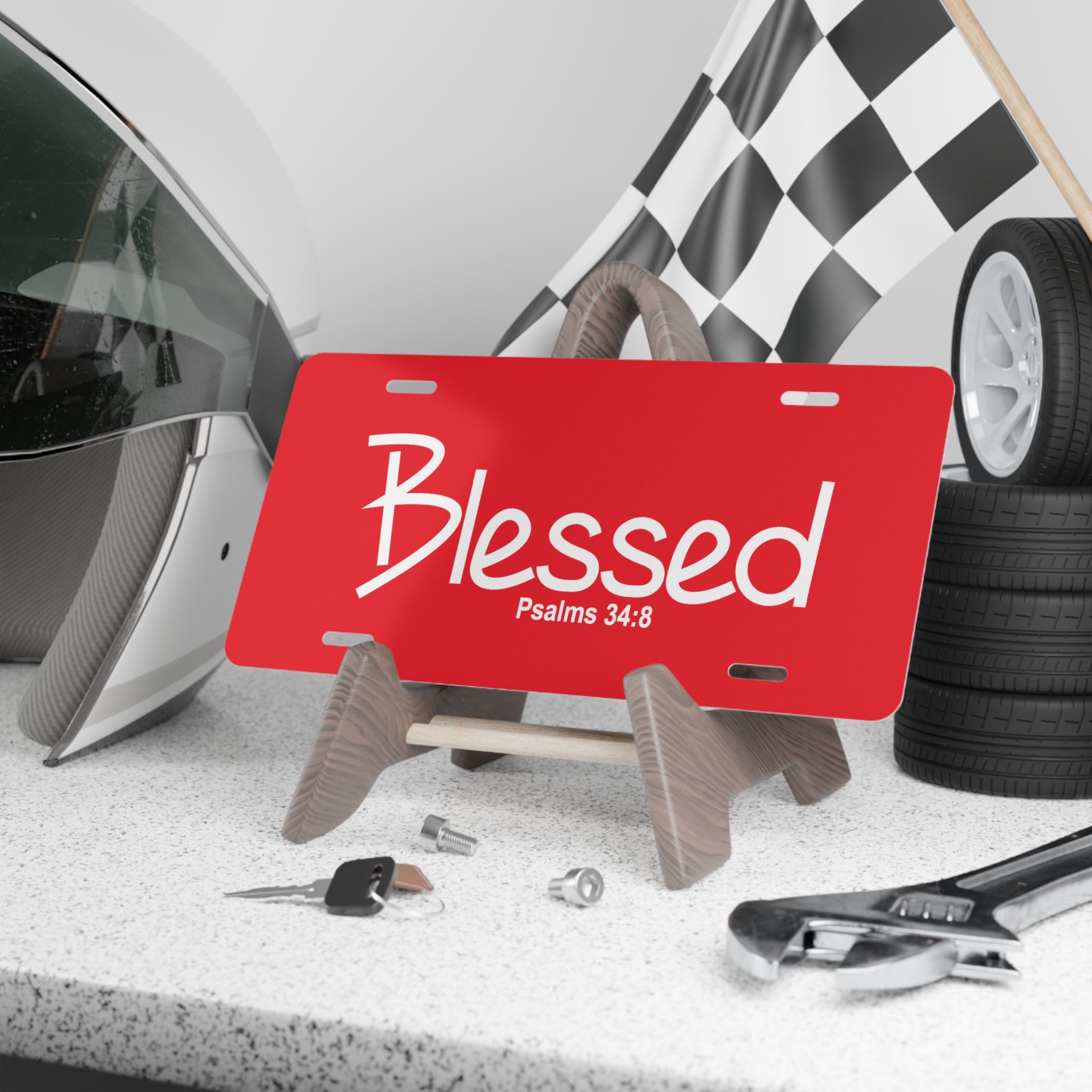 Vanity Plate-Blessed (Psalms 34:8)