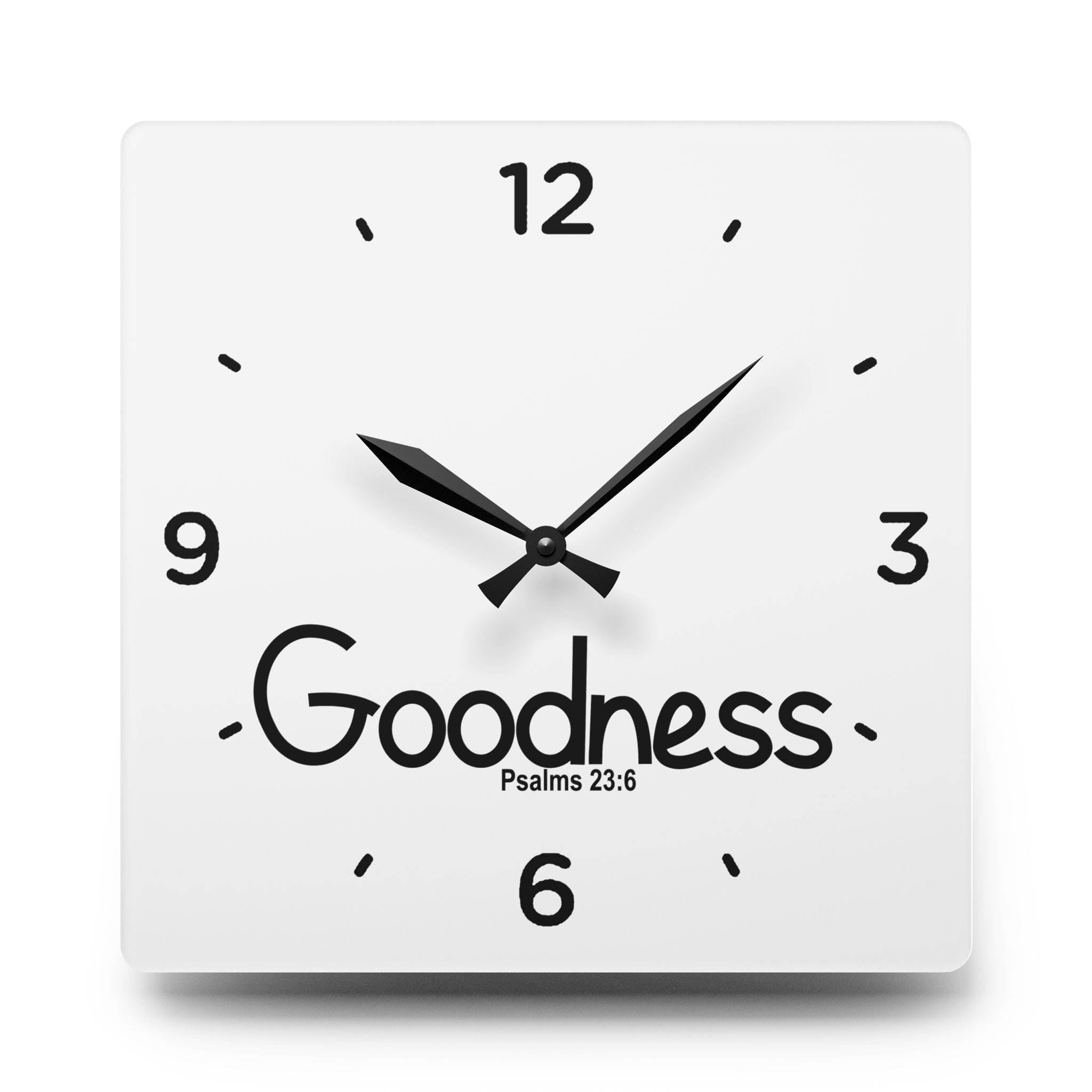 Goodness Acrylic Wall Clock – Psalms 23:6 Inspirational Scripture Clock